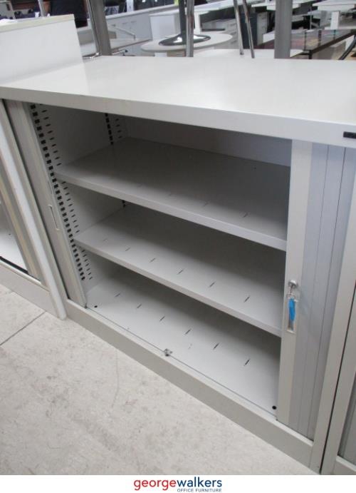 PR5544 - Grey Europlan Tambour - George Walkers Office Furniture Megastore