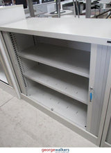 PR5544 - Grey Europlan Tambour - George Walkers Office Furniture Megastore