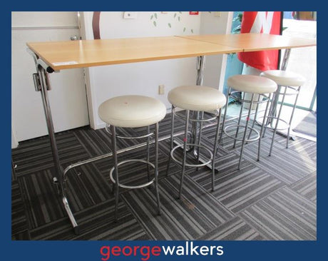 PR6183  Tawa  Melteca Bar Leaner Height Meeting Room Table - George Walkers Office Furniture Megastore