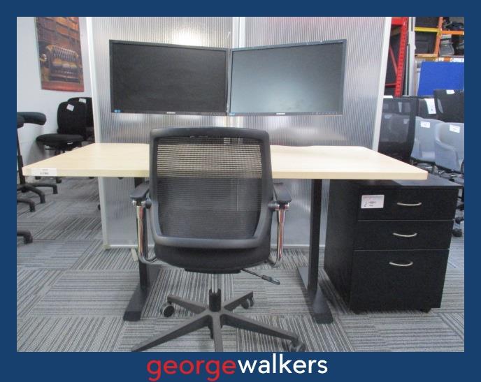 PR6013  Black  Ergonomic Complete Office Furniture Set - George Walkers Office Furniture Megastore