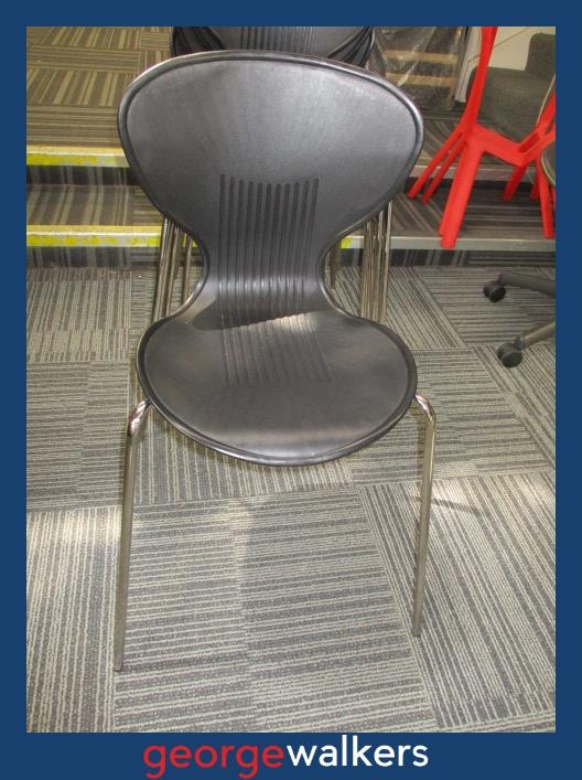 PR6329  Black Echo Cafe Chair - Stackable - George Walkers Office Furniture Megastore