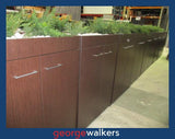 PR6330  Dark Wood  Melteca 2 Door Planter Cupboard original RRP $1200 - George Walkers Office Furniture Megastore