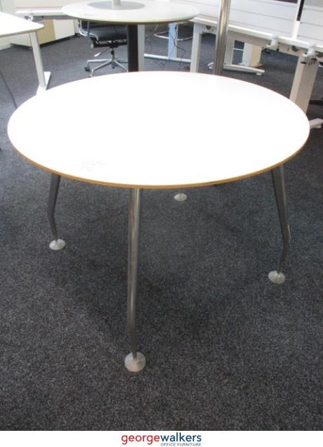 PR5478 - White  Round Table - George Walkers Office Furniture Megastore