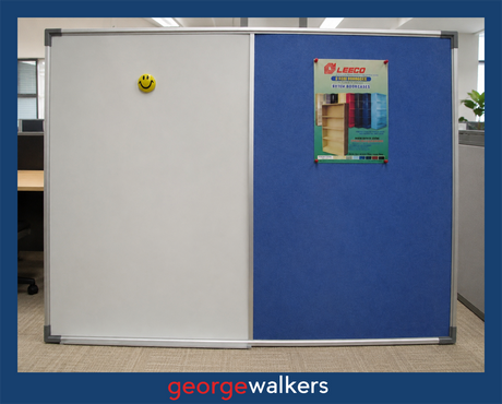 Pinboard/Whiteboard - 1800 x 900mm - Blue - N80298 - George Walkers Office Furniture Megastore