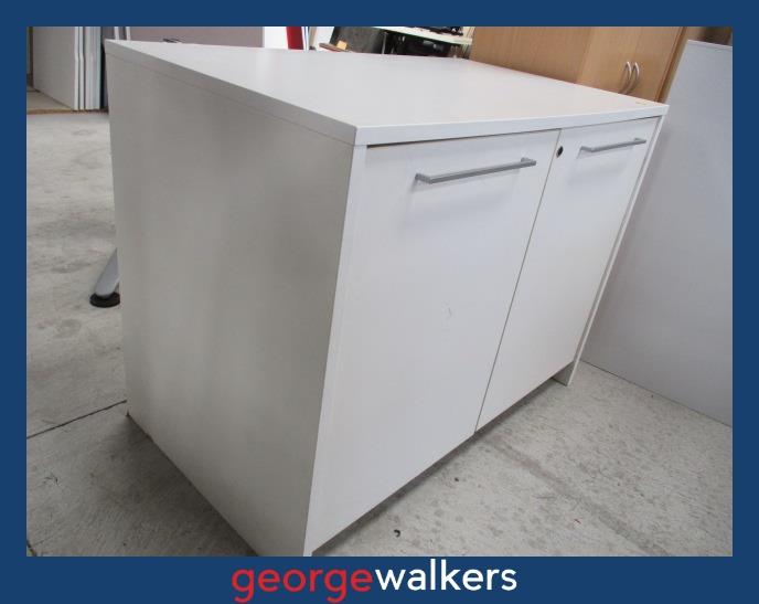 PR6415  White  Storage Cupboard - George Walkers Office Furniture Megastore