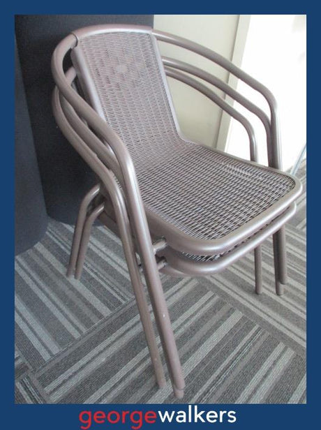 PR6513  Brown  Set of 11 Outdoor Cafe Chairs