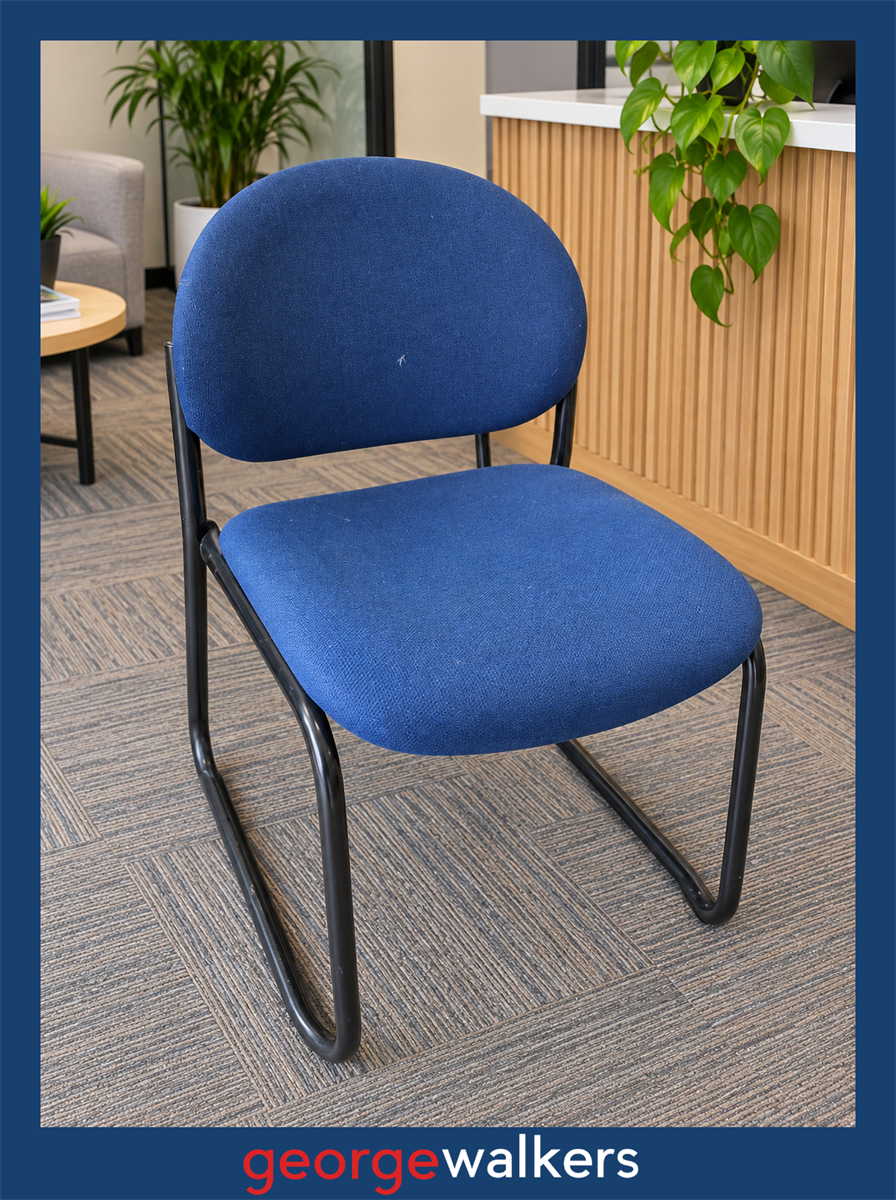 Reception chair – Visitor chair – Stackable – Electric blue – PR7013