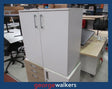 PR6352  White  2 Door Cupboard - George Walkers Office Furniture Megastore