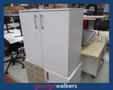 PR6352  White  2 Door Cupboard - George Walkers Office Furniture Megastore