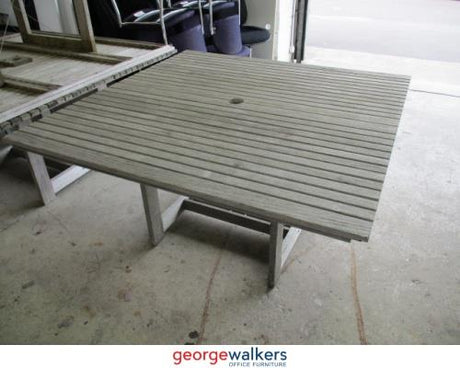 PR5557 - Weathered Timberslat  Outdoor Table - George Walkers Office Furniture Megastore