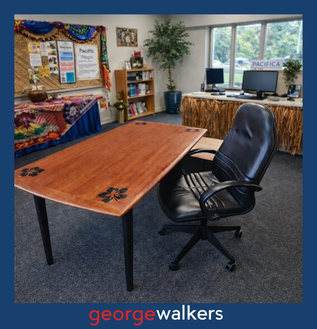 PR6548 Pacific-Inspired Mahogany Executive & Meeting Set - George Walkers Office Furniture Megastore
