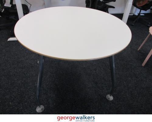 PR5396 - White Round Meeting Table - George Walkers Office Furniture Megastore