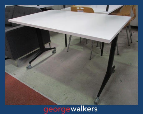 PR5913  White  1.2M Flip Table - George Walkers Office Furniture Megastore
