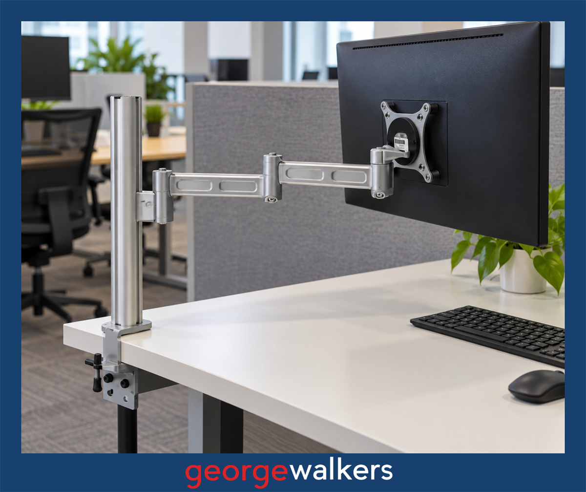 Monitor arm - INTEG - Single screen - Adjustable - Silver - Comparable RRP $150+ - PR7064
