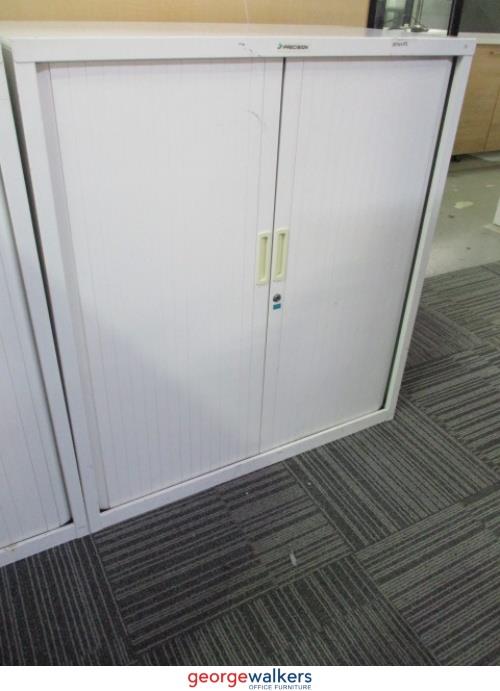 PR5756 - White Precision Tambour - George Walkers Office Furniture Megastore