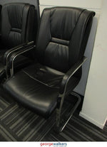 Chair - Reception Chair - Sled Type Legs - Metal - Black - 500 x 500 x 800mm