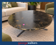 Coffee table – Round – Black/gold foil – 90cm – PR7028 - George Walkers Office Furniture Megastore