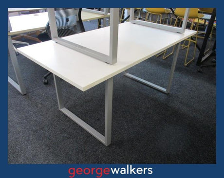 PR6459  White  Melteca Desk 1.6M - George Walkers Office Furniture Megastore
