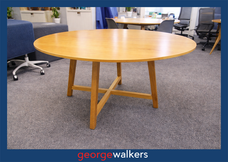 PR5786  Woodgrain  Round Meeting Table - George Walkers Office Furniture Megastore