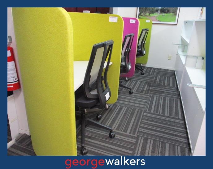 PR5727 - Lime Green PLN Group Privacy Pod Desk - George Walkers Office Furniture Megastore
