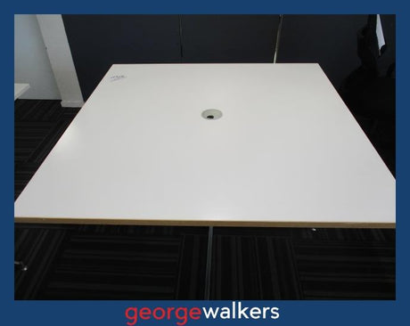 PR6660  White  Square Meeting Table 1.2M - George Walkers Office Furniture Megastore