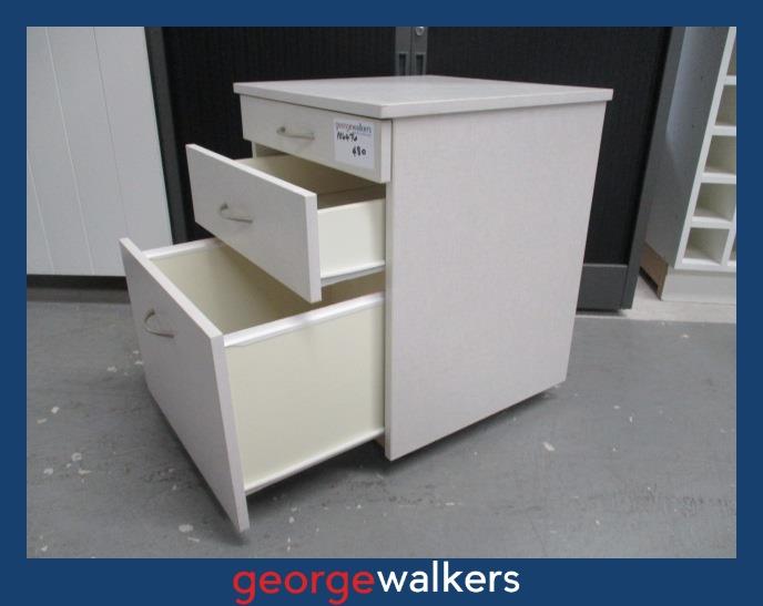 PR6476  Linen-Pattern Melteca  3 Drawer Mobile - George Walkers Office Furniture Megastore
