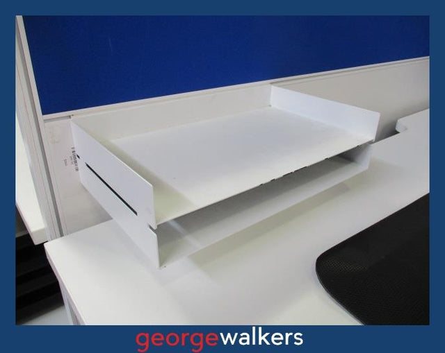 PR6281  White  Metal Double Tier Office Chair - George Walkers Office Furniture Megastore