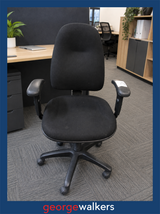 CHAIR – SPECTRUM 2 – WITH HEIGHT ADJUSTABLE ARMRESTS – BLACK – RRP $900 – PR6900