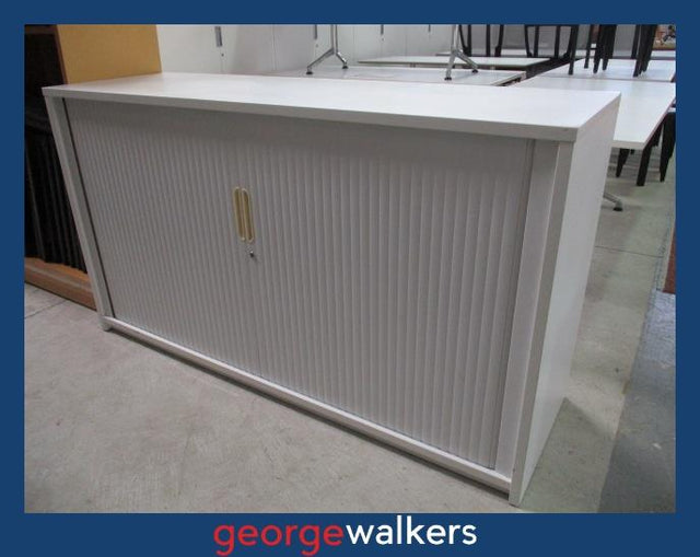 PR5958  White  Tambour - George Walkers Office Furniture Megastore