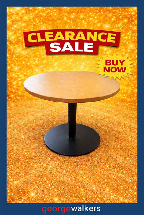 PR5447 - American Oak/Matte Black  Round Table - George Walkers Office Furniture Megastore