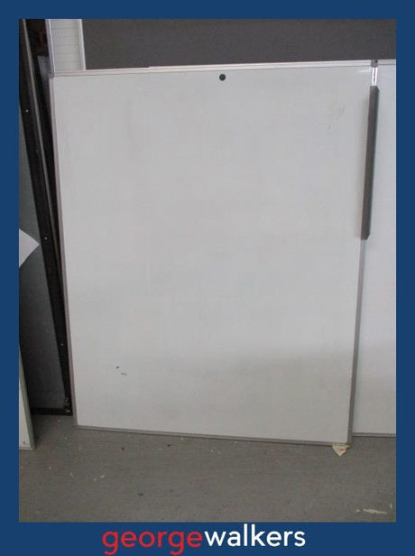 PR6231  White  Whiteboard with Pen Tray - 1.2M x 1.5M Aluminium Frame - George Walkers Office Furniture Megastore