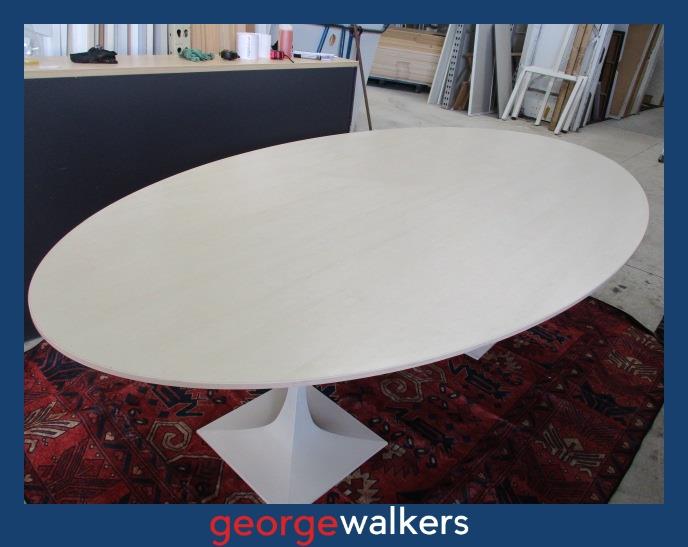 PR6267  Maple Gaber Oval Boardroom Meeting Table 2.4M - George Walkers Office Furniture Megastore