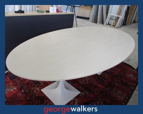 PR6267  Maple Gaber Oval Boardroom Meeting Table 2.4M - George Walkers Office Furniture Megastore