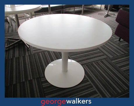 PR5700 - White  Round Table - George Walkers Office Furniture Megastore