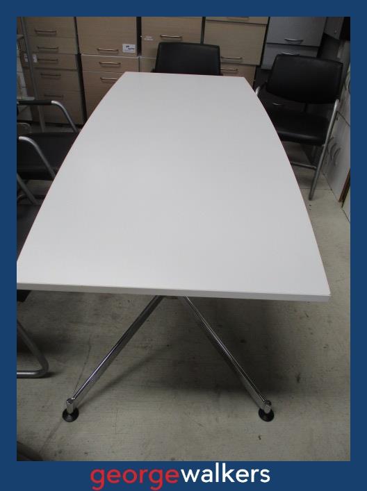 PR6502  White Boardroom Table 2M - George Walkers Office Furniture Megastore