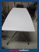PR6502  White Boardroom Table 2M - George Walkers Office Furniture Megastore