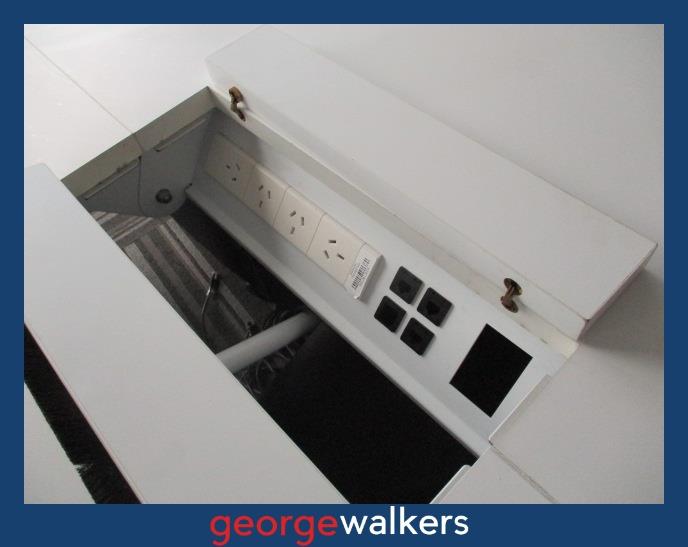PR6185  White  Folding Boardroom Table & 10x Formway Life Chairs - George Walkers Office Furniture Megastore