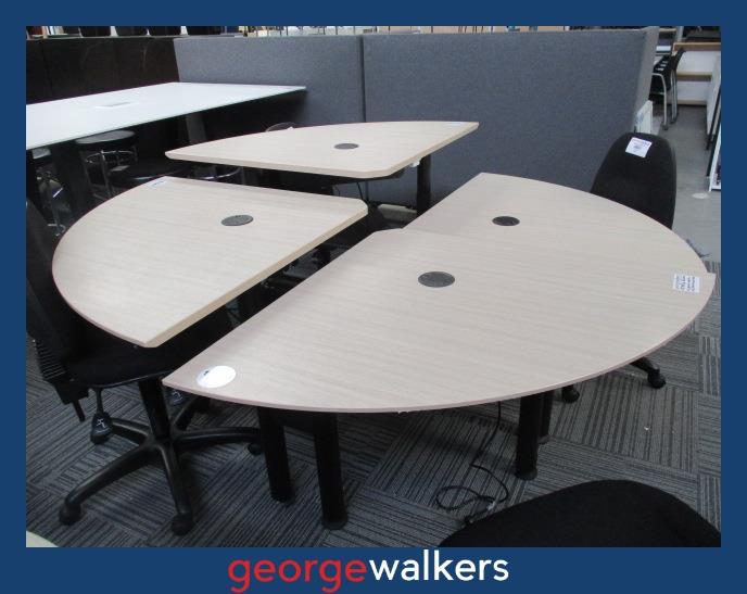 Workstation - Zenith - 4 person electric sit/stand pod - Maple/black - 2m - PR7054