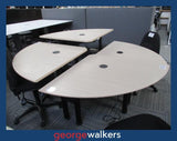 Workstation - Zenith - 4 person electric sit/stand pod - Maple/black - 2m - PR7054