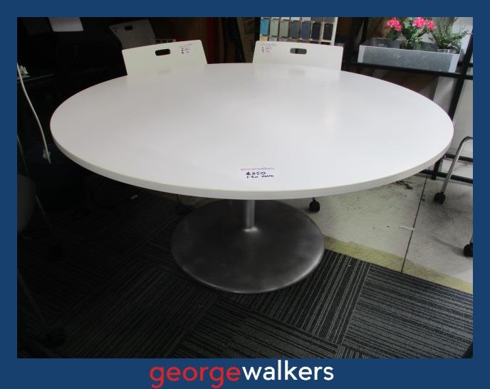 PR6689  Grey Stripe  Round Meeting Table 1500mm - George Walkers Office Furniture Megastore