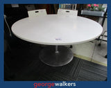PR6689  Grey Stripe  Round Meeting Table 1500mm - George Walkers Office Furniture Megastore