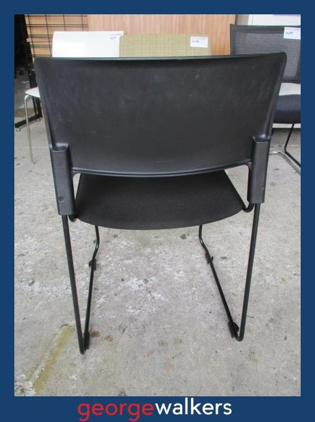 VL92  Black Eden Slim Reception Chair - George Walkers Office Furniture Megastore