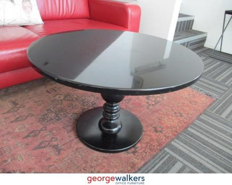 PR5698 - Black Gloss  Round Table - George Walkers Office Furniture Megastore