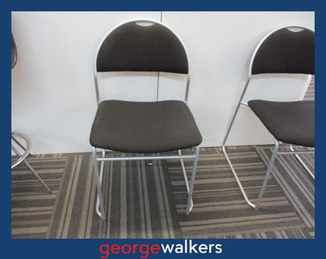 PR6328  Black  Stackable Reception Chair - George Walkers Office Furniture Megastore