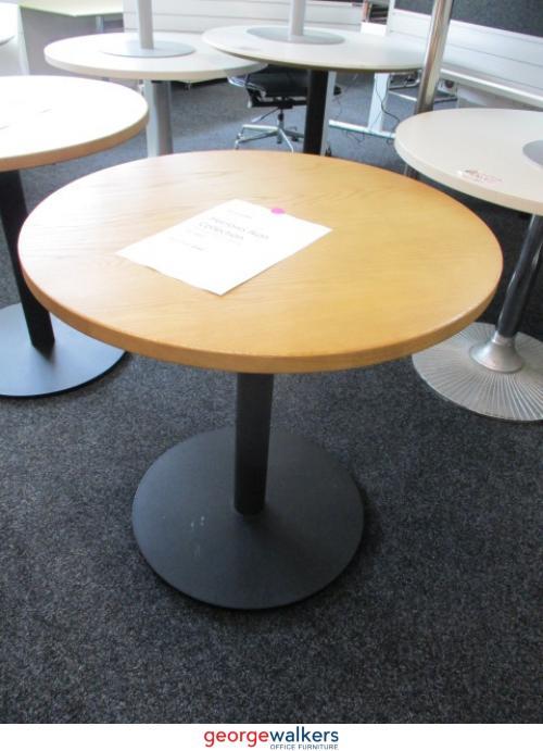 PR5447 - American Ash/Matte Black  Round Table - George Walkers Office Furniture Megastore