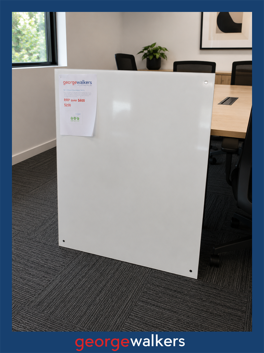 WHITEBOARD GLASS 1200 x 900MM WALL MOUNT