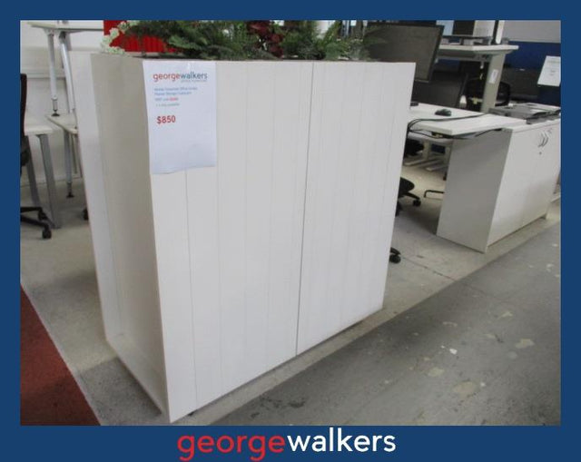 PR6431  White  Office Planter Storage / Divider - George Walkers Office Furniture Megastore