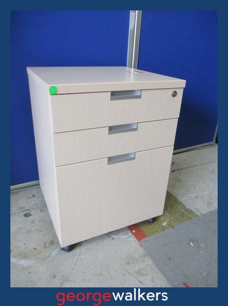 VL87  Maple  Mobile Drawer with Keys - George Walkers Office Furniture Megastore