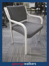 PR6691  Grey  Visitor Chair with Armrests - George Walkers Office Furniture Megastore