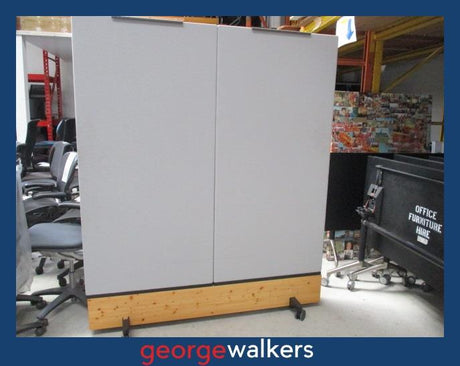 PR6151  White Thinking Wall Mobile Divider - George Walkers Office Furniture Megastore